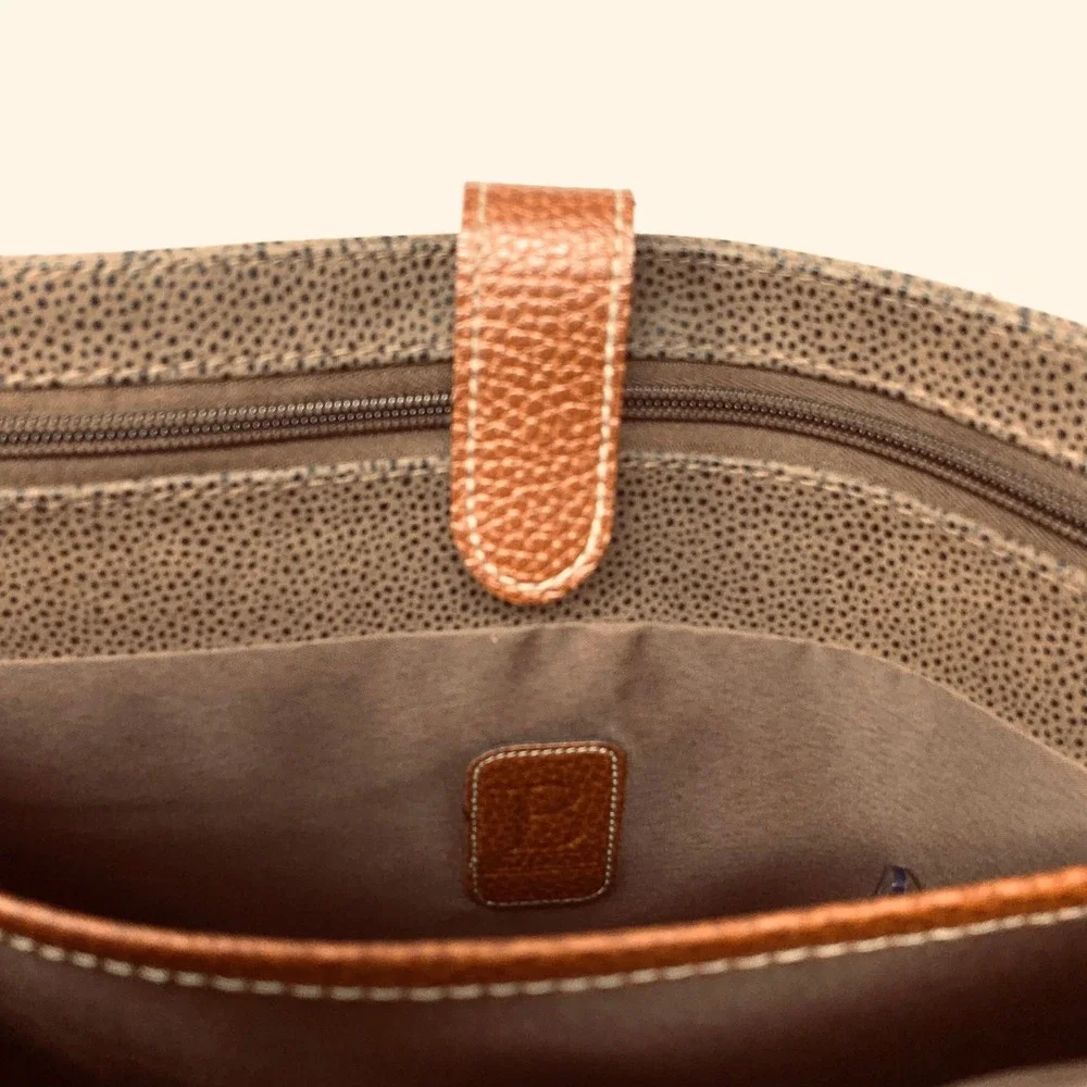 Grey Brown Pebbled Messenger Bag Professional Laptop Satchel Adjustable Strap